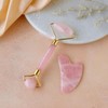 Rose Quartz Roller and Gua sha Set | Reduces Wrinkles,
