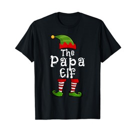 The Papa Elf Matching Family Group Christmas Party Pajama T-Shirt