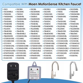 KITONLA 169031 AC Power Cord Adapter Kit, Compatible with Moen MotionSense, MotionSense Wave and U by Moen Kitchen Faucets, Dual Power Source for 7594E, 7185E, 7565E, S72308E Series Faucets