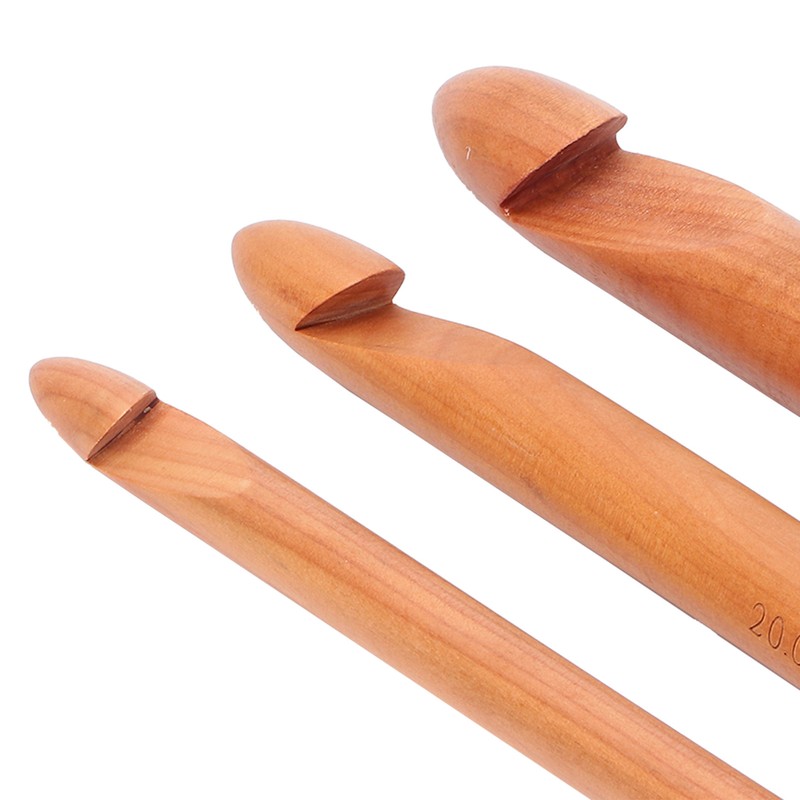 Bamboo Crochet Hook Handcrafted Knitting Needles Yarn Craft 20cm/7.9in Large