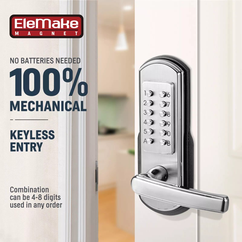 Elemake Keypad Door Lock, Keyless Entry Door Lock Mechanical Lock
