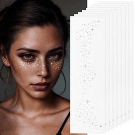 Makeup Patches - Silver Freckles Face Tattoo - Faux Fake Freckles Waterproof Temporary Tattoos - Cute Makeup Accessories for Women - 8 PCS
