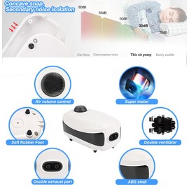 4W Fish Tank Air Pump, 6L/min Quiet Adjustable Oxgen Pump, Powerful Aquarium Air Pump Bubbler with All Accessories for 1-600L Fish and Turtle Tank