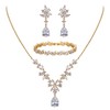 EleQueen Wedding Bridal Jewelry Set for Brides Bridesmaids, 14K Gold
