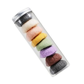 DECHOUS 8Pcs Natural Konjac Facial Sponges for Gentle Cleansing and Exfoliation Skin Friendly Pilling Cleaning Puff for Sensitive Skin and Makeup Removal