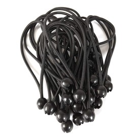 Dreamprint 25 x Bungee Cords with Ball 250 mm Black Tarpaulin Tensioner, Expander Loops, Tarpaulin Holder, Tarpaulin Rubber, Rubber Tensioner, Tent Rubber, Expander for Tents, Tarpaulins, Gazebos
