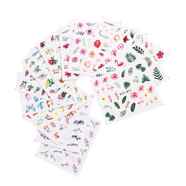 Vaguelly 20 Sheets Mixed Style Nail Art Stickers Women Nail Decals for DIY Manicure Accessory for Present Choice