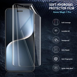 Pollachi [Pack of 3 Screen Protectors for Honor Magic 7 Pro 5G, TPU Flexibility Hydrogel Film, Scratch-Resistant, Automatic Repair Small Scratches, Honor Magic 7 Pro 5G Screen Protector