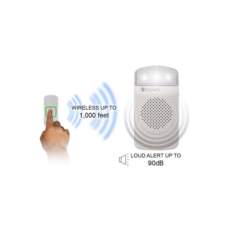 Krown LookOut Sidekick Receiver & Wireless Push Button Doorbell Transmitter