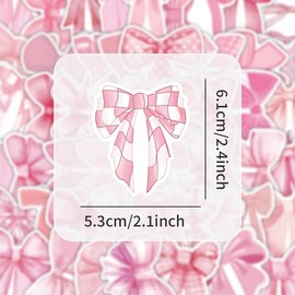 WADY 100 Pieces Bow Tie Stickers,Aesthetic Designs for Kids, Girls, and Women Waterproof & Sturdy Material Pink Girl Stickers Decorative Decals for Home, School & Craft Projects (100)