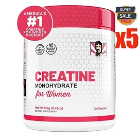 Creatine Monohydrate for Women with Collagen and BCAA's - Fitness Supplement Powder for Muscle, Healthy Hair, Skin, Nails and Recovery:_5 Bottle(60% OFF)