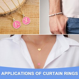 GLOKUUCA Alphabet A-Z Letter Charm - 26 Packs Double Sided Enamel Initial Alphabet Pendant Fits for Jewelry Making Bracelets Necklace - Metal Round Charm - 12mm/0.5 Inch Gold Rose Red