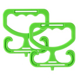 Lyreh 2pcs Grocery Bag Carrier, Green Grocery Bag Holder Rack with Comfortable Grip Handle Holder Carrier for Carrying Shopping Buckets and More