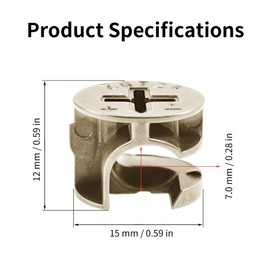 Skweawert 10Pcs Furniture Cam Lock Fasteners 12x15mm(0.47"x0.59"),Locking Cam Fitting Lock Nut Connectors for Drawer Cabinet,Cam Lock Nuts Compitable with IKEA Hardware Parts(Nickel)