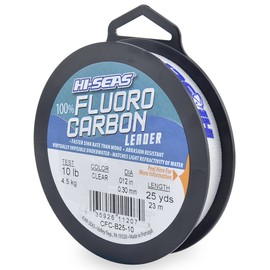 HI-SEAS 100% Fluorocarbon Fishing Leader, 10 lb, Clear, 25 yd
