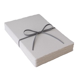 Bitskit 300 GSM Deckle Edge Cotton Paper - Soft, Textured Handmade Sheets for Invitations, Artwork, Stationery, and DIY Crafting (Pack of 25) (5 x 7 inch)