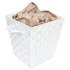EHC Woodluv Woven Waste Paper Bin Basket With Hollow Handle
