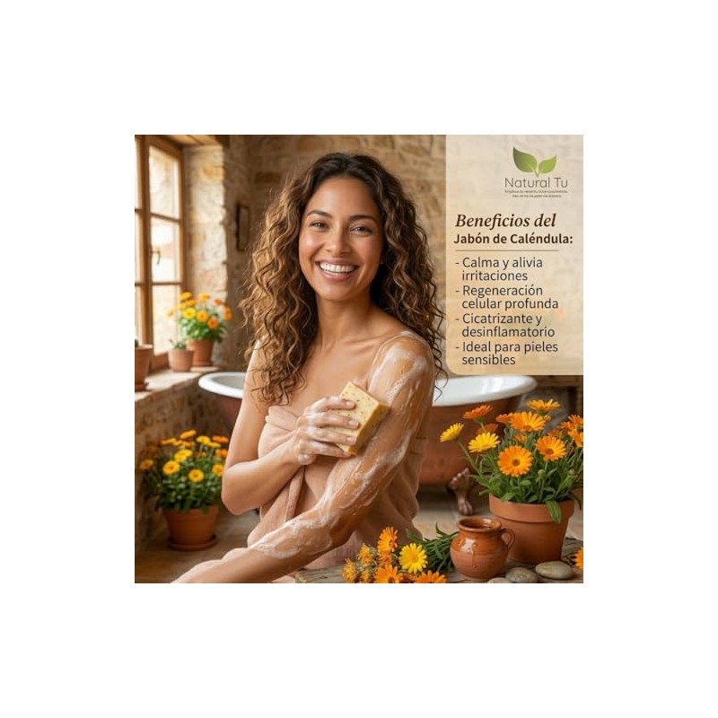 Pack de 3 Jabones Naturales Artesanales, Miel, Arroz y Caléndula,