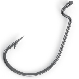 Dr.Fish 100 Pack EWG Hooks Bass Fishing Worm Hooks Extra Wide Gap Offset Freshwater Fishing Carolina/Texas Rig #2