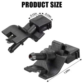 AUCELI 2 Pcs Car Front Windshield Washer Nozzles, Auto Wiper Washer Spurter Kit Replacement Accessories, Vehicle Windshield Wiper Straight Pillar Spray Jet Fit for Most Car, Universal Car Accessories