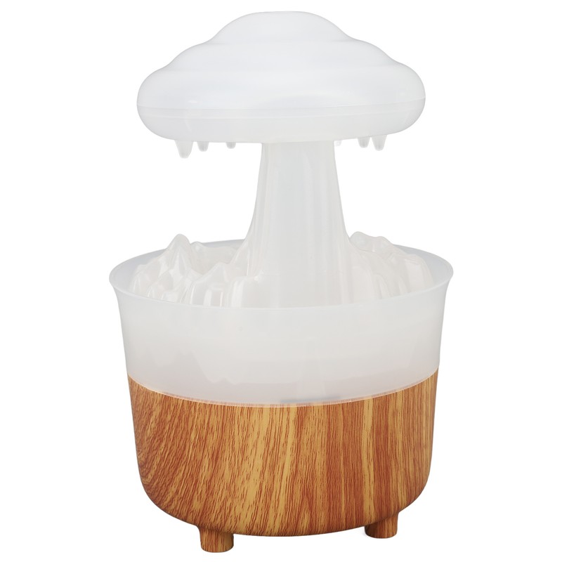Rain Cloud Humidifier 7 Colors Light Remote Control Wood Grain