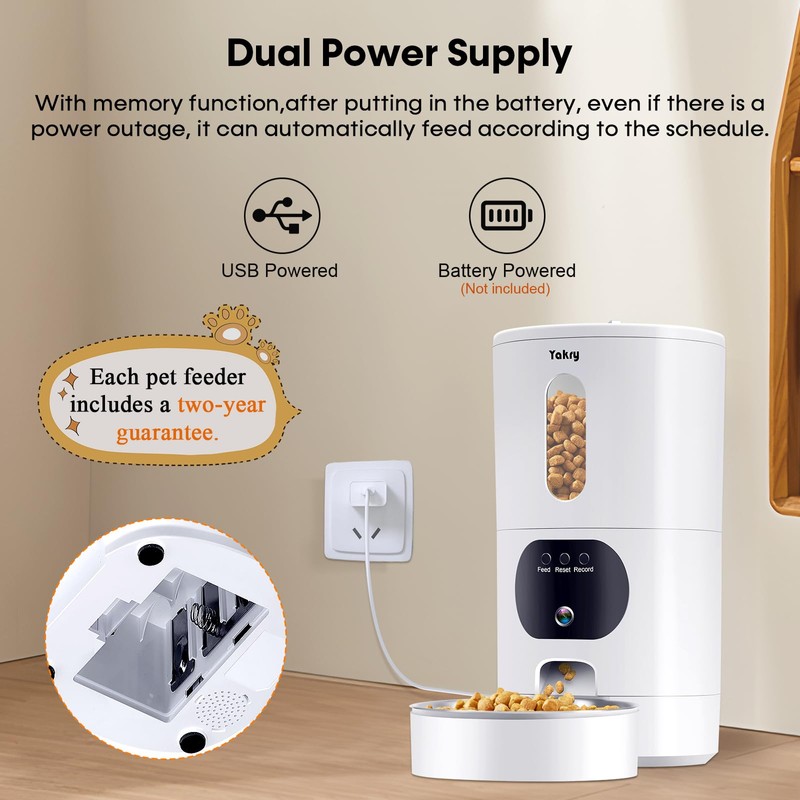 Automatic Cat Feeder Camera: Easy Setup Timed Smart Dog Feeder