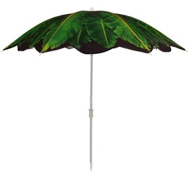 Bayside21 6.5ft Outdoor Beach Umbrella with Tilt,Sand Anchor and UV50+ Sun Protection, Lightweight & Portable, Perfect for Beach, Camping, Sports, Pool,Gardens and Balcony, Banana Leaf