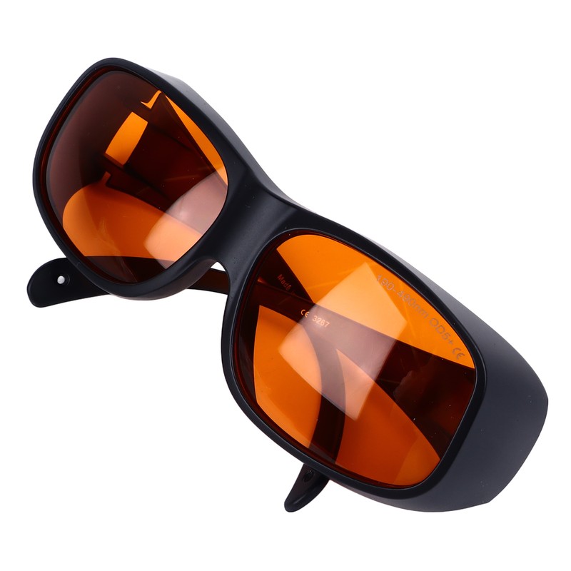 Safety Goggles 190 to 490nm Black Frame Orange Lens OD5