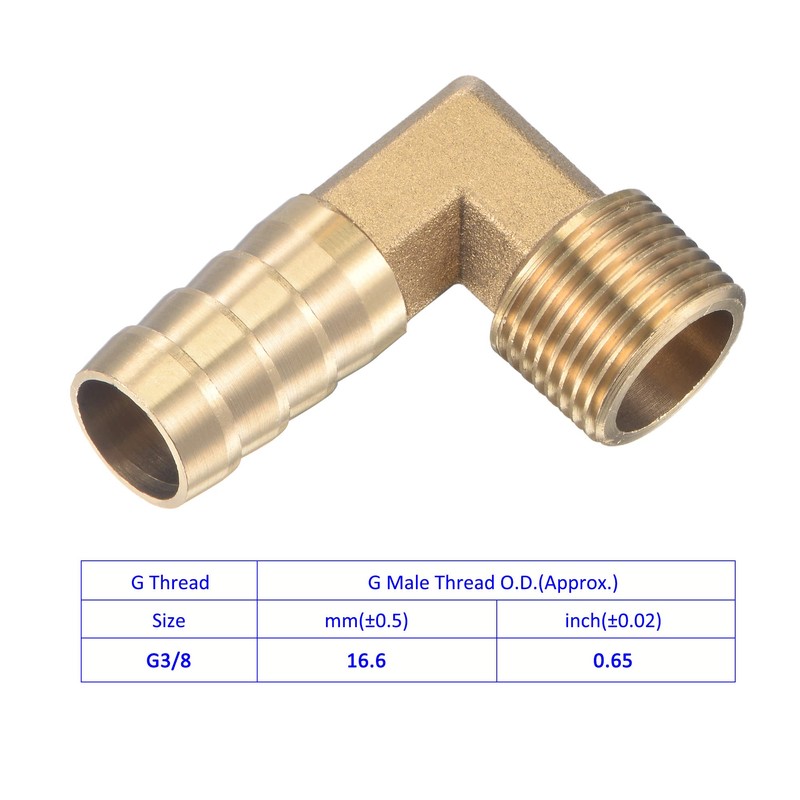 M METERXITY 2 x Screw Connectors Brass Angle 90 Degree