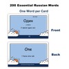 200 Essential Russian Words Vocabulary Flash Cards Flashcard for Beginners