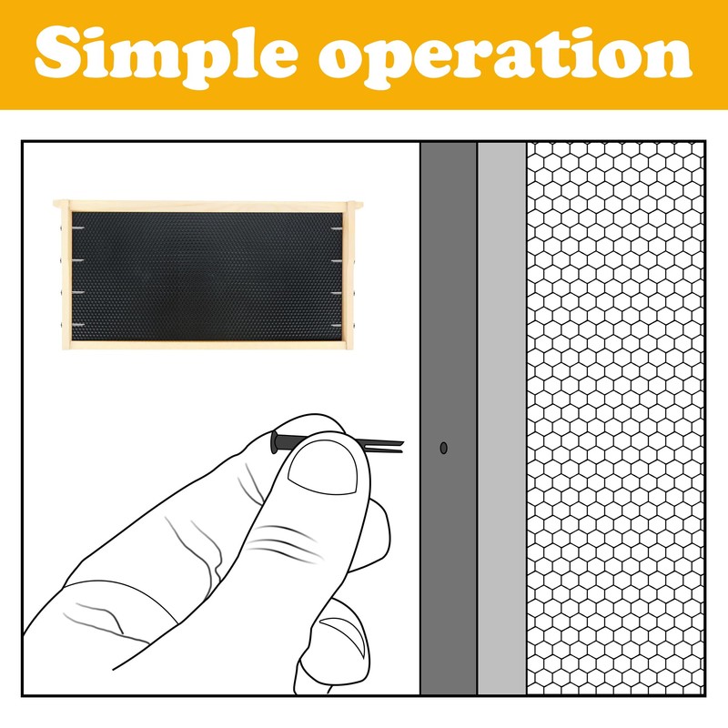 DECOHS 100 Pcs Metal Beeswax Foundation Support Pins with Box,