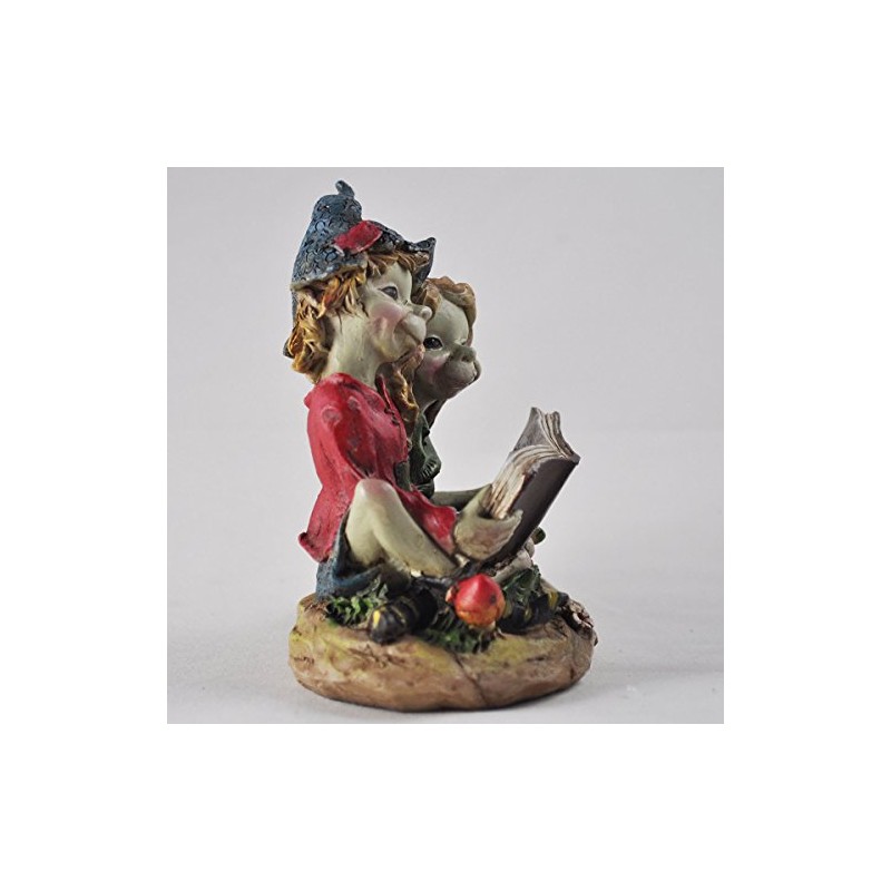 Pixie Pärchen Lesen, Skulptur, magisches Geheimnis, hochwertige Gartendekoration, Figuren Elfe