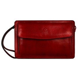 Time Resistance Red Leather Clutch Purse for Men - Handmade Men's Wrist Bag - Italian Leather Clutch Bag - Small Business Briefcase - Small Everyday Items Organizer - Men's Leather Handbag