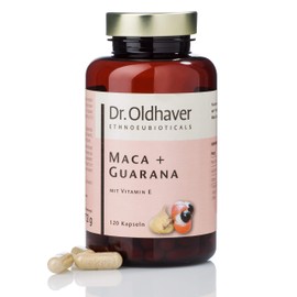 Dr. Oldhaver Maca + Guarana Capsules (Pack of 120), Power Blend for Vitality with High-Quality Maca Powder and Guarana Powder as well as Vitamin E, for More Energy and Concentration