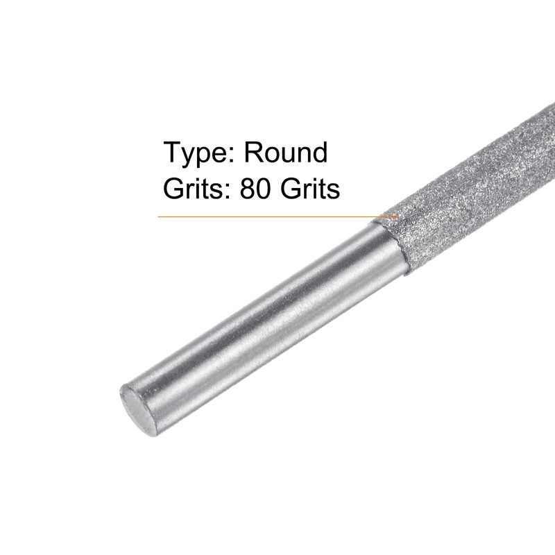 HARFINGTON Diamond Chainsaw File 3/16"(4.8mm) 80 Grits High Hardness Round