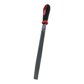 Half Round Metal File, 20cm Smooth Cut, Black and Red Ergonomic Handle