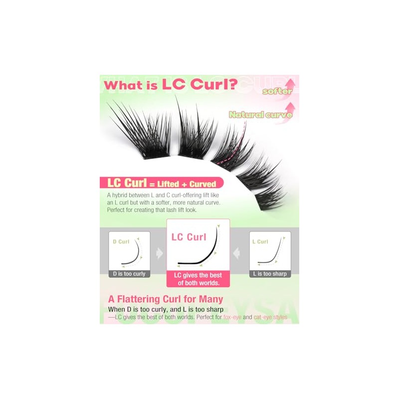 Fox Eye Eyelash Clusters Natural Volume Lashes Clusters Cat Eye