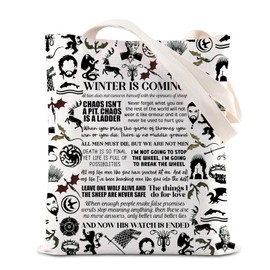 TGBJE Thrones Game TV Series Tote Bag Dragon Thrones Game Fans Gift GOT Gifts Eddard Shoulder Bag House Stark Merch (C-winter coming tote)