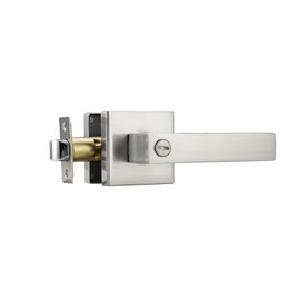 NCL Privacy Interior Door Handle, Satin Nickel Door Knobs for Bathroom and Bedroom, Thumb Turn Keyless Door Levers Reversible