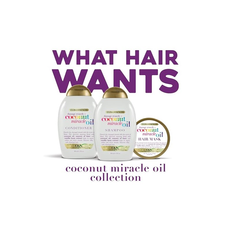OGX Coconut Miracle Oil Set, Shampoo & Conditioner, 13 Ounces