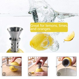 Best Utensils Stainless Steel Manual Lemon Juicer Squeezer Reamer 18/8 Stainless Steel Hand Held Citrus Juicer and Lemon Pourer (2)