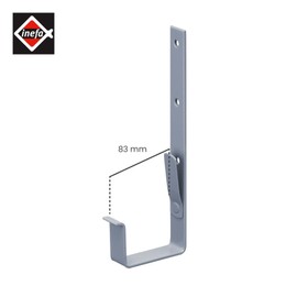 INEFA Gutter Holder Box Gutter Steel NW83 / 83 mm Grey Gutter Holder Gutter Accessories Easy Assembly Made in Germany