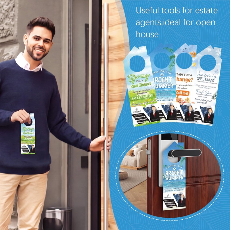 100 Pcs Real Estate Door Hangers, 3.15 x 9.25 Inch,