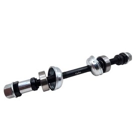 CYCLEZ Premium 3/8" x 185mm Rear Bike Axle Kit - Chromoly Axle with Sealed 6000RS Bearings, Heavy Duty Bearing Cups - Fits MTB, BMX, Cruiser, Hybrid, Tandem - Complete Rear Wheel Hub Replacement