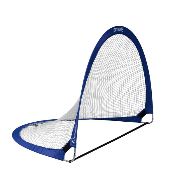 Champion Sports Extreme Pop-Up Soccer Goal with Carrying Bag, Portable Training Soccer Net with Anchoring Pegs, 1 Pair of Half Moon Mini Soccer Goals for Soccer Training - 48" x 30" x 30"