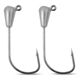 Fishing Tube Jig Head Hooks 30Pcs Saltwater Weighted Swimbait Jig Hooks Water Drop Unpainted Tube Baits Jig Hooks for Bass Trout 1/4oz 3/8oz 1/8oz