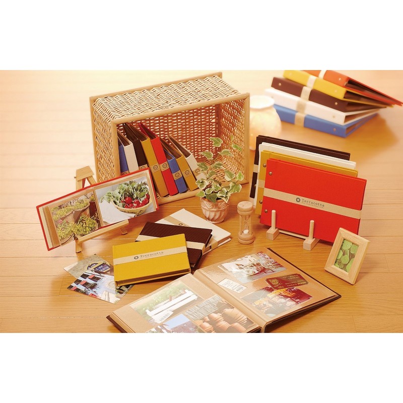 Nakabayashi TER-L3Y-140-BR Binder-style Pocket Album Terracotta L-3-Tier Brown