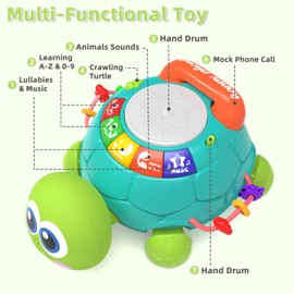 KaeoHye Musical Turtle Baby Toys 6-12 Months，Baby Crawling Toys for 12-18 Months,Early Learning Toy with Light&Sound，Tummy Time Toys Gifts for 3-6 4 5 7 8 9-12 18 Month Boy Girl（Green）