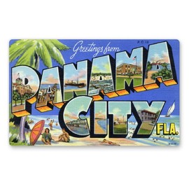 Squiddy Greetings from Panama City Florida - Vinyl Sticker Decal for Phone, Laptop, Water Bottle (4" Wide)