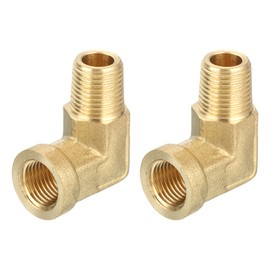 QUARKZMAN Brass Pipe Fitting 90 Degree Barstock Street Elbow 1/8" NPT Pipe Connector for Gas, Air, Oil, Propane, Pack of 5